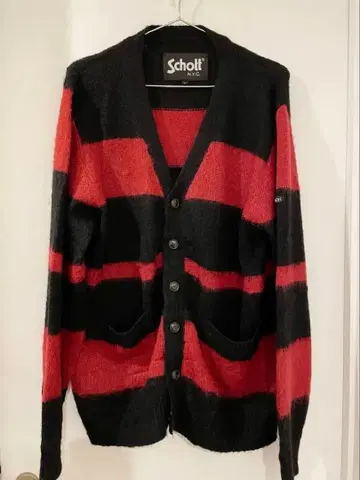 Schott 모헤어 보더 가디건