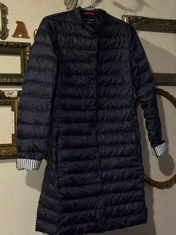 INES DE LA FRESSANGE 네이비 롱 다운 자켓 S