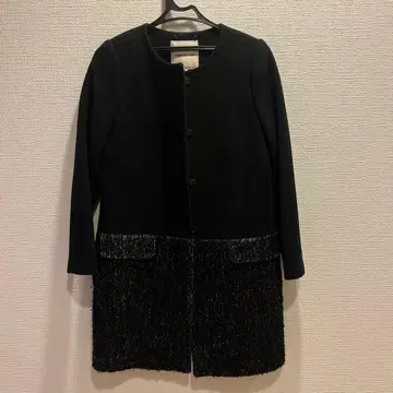 Apuweiser-riche 블랙 노카라 자켓