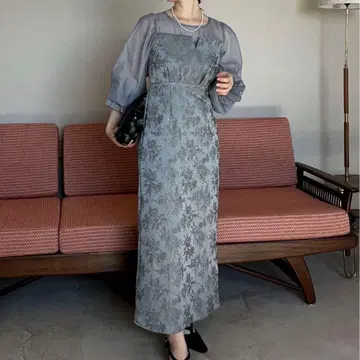 [ 포멀 ] 자카드 뷔스티에 도킹 원피스