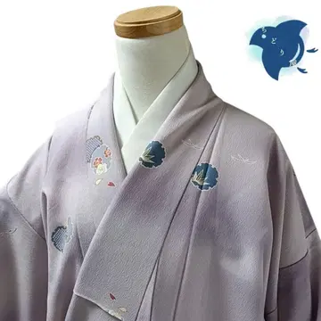 C30 치도리야 기모노 코몬 워셔블 기모노 화학 섬유 설륜 보라색