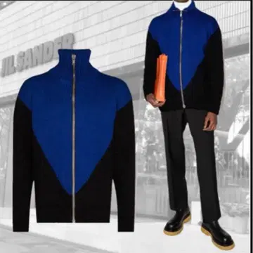 질 샌더 드라이버스 니트 바이컬러 니트 가디건