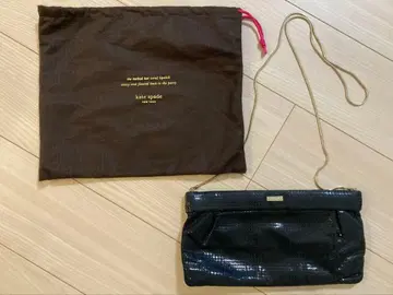 케이트 스페이드 블랙 가죽 파티 백