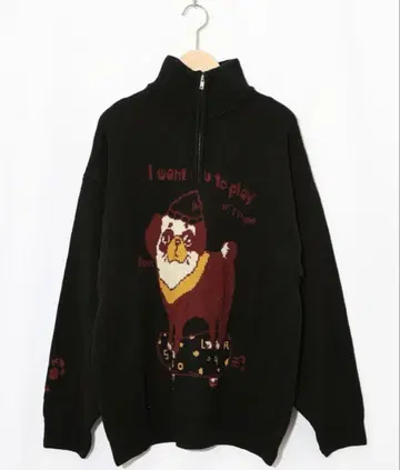 스칼라 153685: 귀찮게 하고 싶은 퍼그 하이넥 니트 풀오버