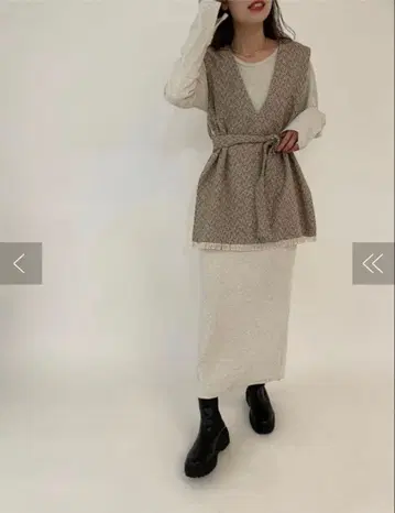 mystic 프린지 베스트 원피스 SET