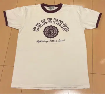 크리프하이프 칼리지 로고 링거 티셔츠 (버건디) L 사이즈