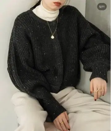 hinari 스팽글 니트 가디건