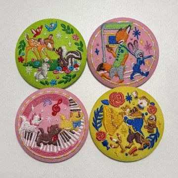 Disney Characters 자수 캔뱃지 비스킷 2개