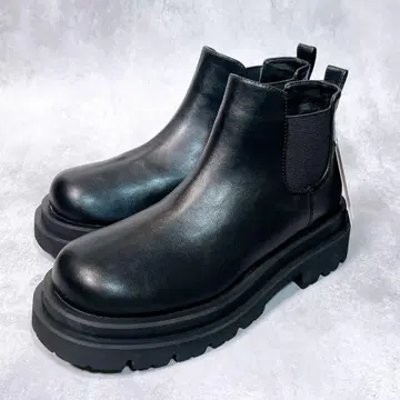 새상품 [미라 오웬] 앵클 사이드 고어 부츠 (37) 통굽 블랙