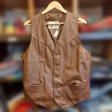 sears The Leather Shop 가죽 베스트 44 브라운