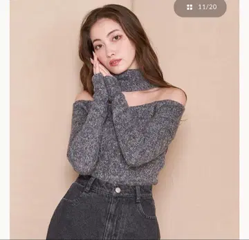 Darich 초커 오프숄더 니트