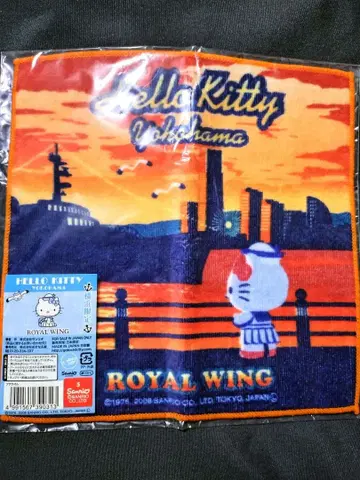 요코하마 한정판 헬로키티 로얄윙즈 미니 타월