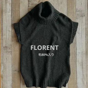 플로렌트 하이넥 니트 베스트 모 80% 루즈핏 긴 길이 블랙