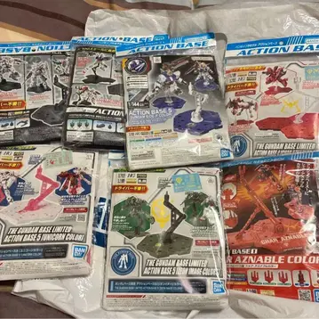 반다이 건담 프라모델 액션 베이스 지온 샤아 사이드 F7 등 7종 세트