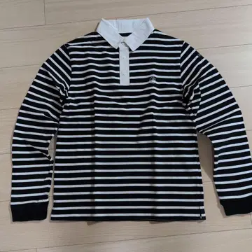 루미노아 카라 부착 보더 티셔츠 블랙 x 화이트 클리닝 완료