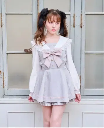 LIZLISA 세일러 카라 셋업 긴팔 그레이