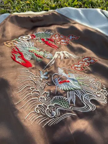 90's 스카잔 용 잉어 충전솜 없는 수베니어 자켓 빈티지