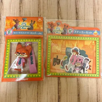 주토피아2 해피 복권 러버 마스코트 키링 닉 스티커