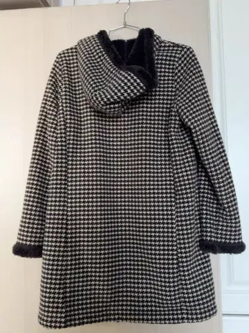 하운드 투스 패턴 롱 코트