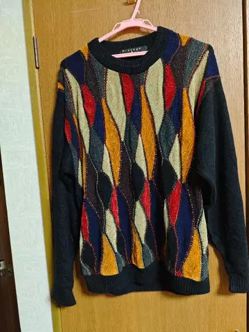 Protege 다색 다이아몬드 패턴 니트 스웨터 3D