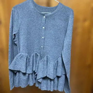 titivate 프릴 밑단 니트 가디건 L. 그레이