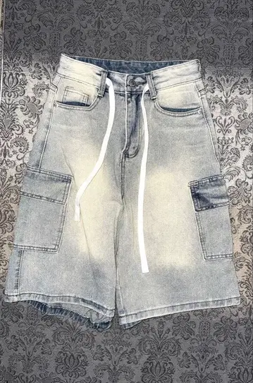 데님 카고 하프 팬츠