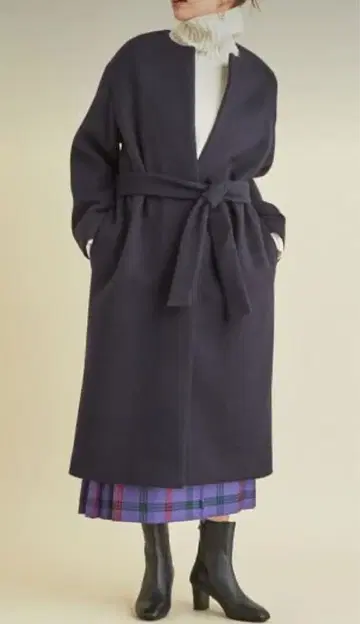 BEAUTY&YOUTH UNITED ARROWS 노카라 코트/네이비