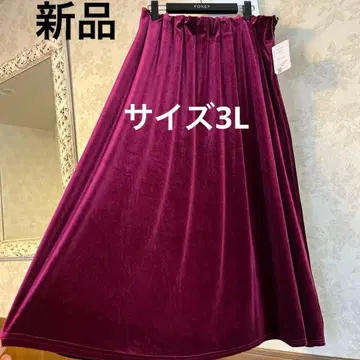 새상품 택 미사용 빅 사이즈 3L 벨로아 벨벳 허리밴딩 롱 스커트