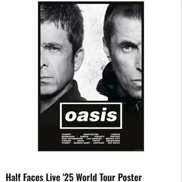 Oasis Half Faces Live '25 오아시스 포스터