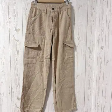 베이지 카고 팬츠 4 포켓 여성용 남성용 당일 발송