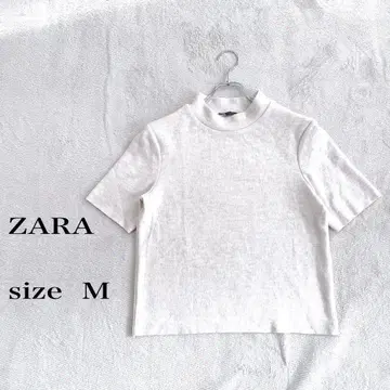 ZARA 하이넥 반팔 상의 M 라이트 베이지