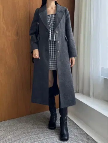 OLIVE des OLIVE 복슬복슬 체스터 코트 차콜 그레이