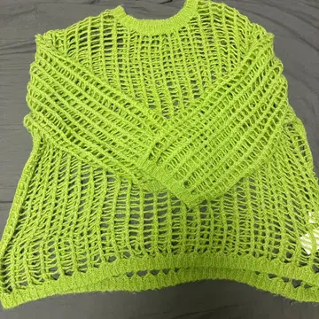 Ray BEAMS 라임 그린 니트 스웨터