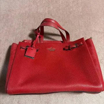케이트 스페이드 빨간색 가죽 토트백
