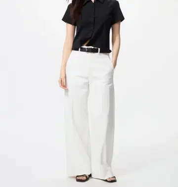 UNIQLO 와이드 트라우저 청바지 화이트 xs