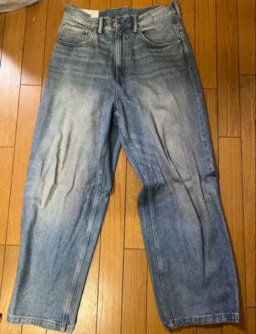 리메이크 데님 배기 팬츠