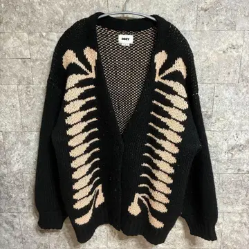 OBEY 본 디자인 니트 가디건 M