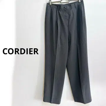 CORDIER 블랙 플리츠 슬랙스 여성용