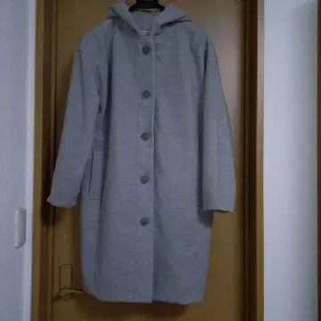 Heart market 후드 부착 그레이 코트