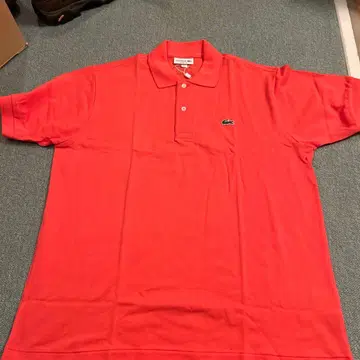 LACOSTE 클래식 핏 피케 셔츠 L 코랄