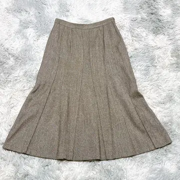 CORDIER M 스커트 무지 브라운 출퇴근 일본제 모 큐프라 혼방