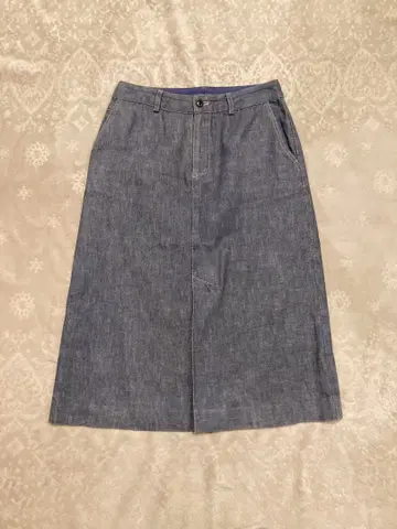 MACPHEE 데님 종아리 기장 스커트