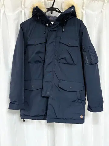 DICKIES 네이비 패딩 자켓 후드 부착