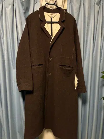 SUNSEA 브라운 체스터 코트 울 혼방