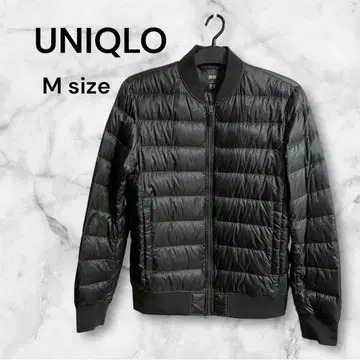 UNIQLO 유니클로 울트라 라이트 다운 리브 블루종 MA-1 카키 M