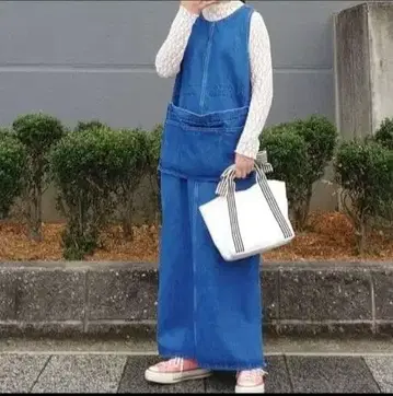 새상품급 24SS 니코앤드 데님 점프 스커트 살로펫 4way L 사이즈