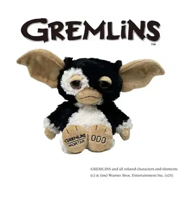 그렘린 니키 모탈 기즈모 한정판 봉제 인형 블랙 화이트 25cm