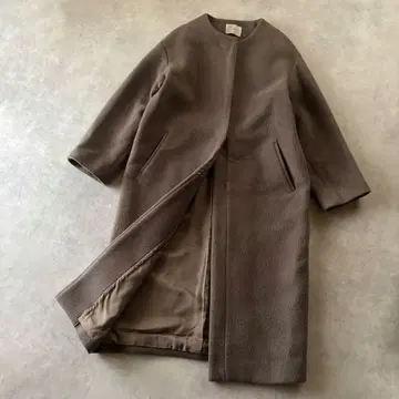 이에나 IENA 램스울 노카라 롱 코트 사이즈 38