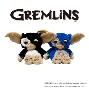 그렘린 니키 모탈 기즈모 봉제 인형 블루 그레이 블랙 화이트