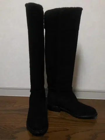 FELICE FERIE 블랙 스웨이드 롱 부츠 23cm